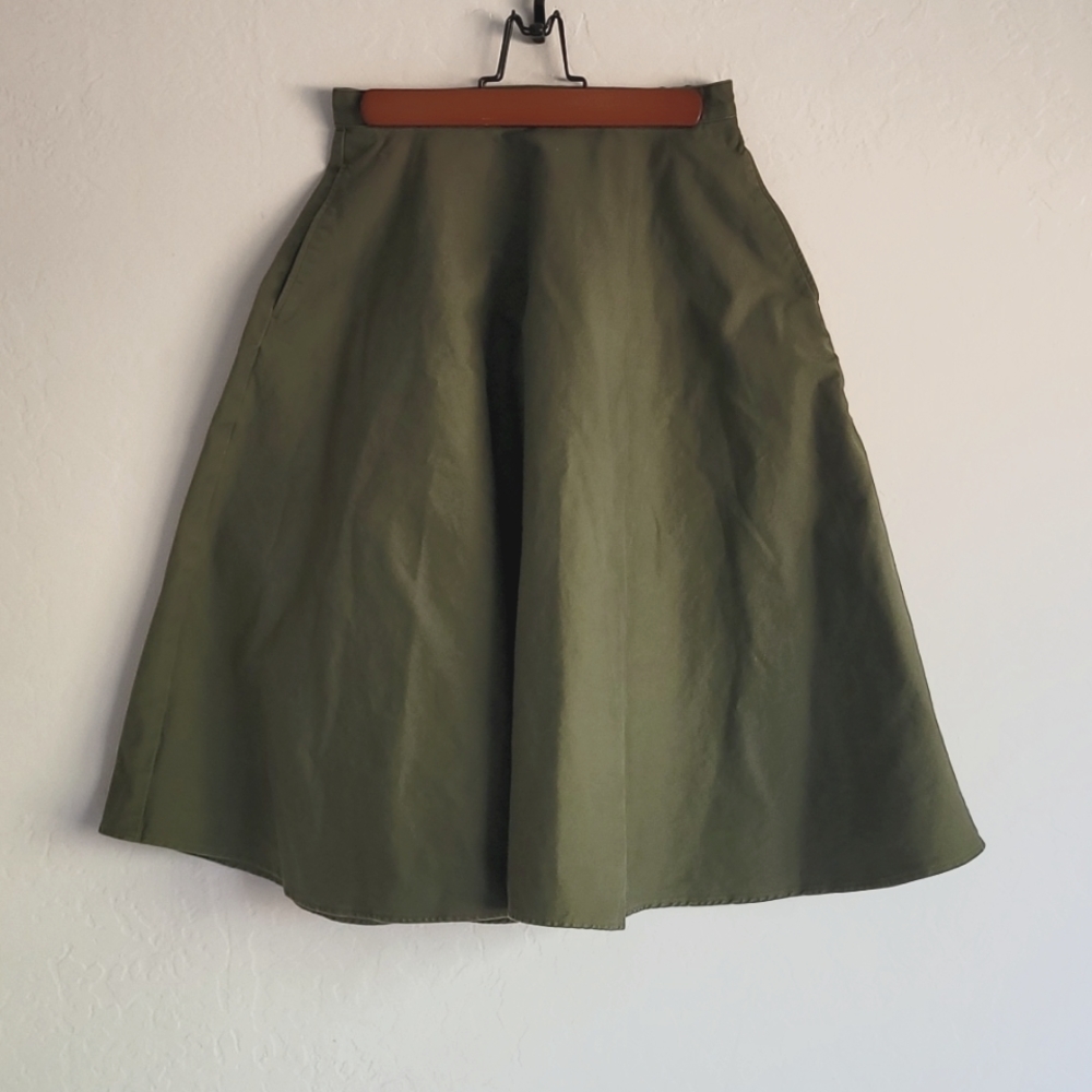Midi Circle Skirt Army Green